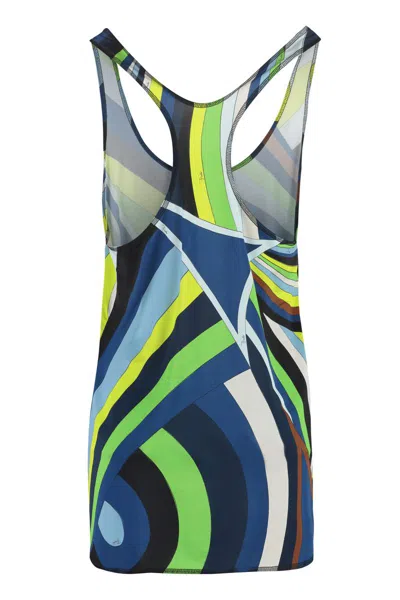 Shop Pucci Tank Top In Jersey In Multicolor