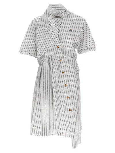 Shop Vivienne Westwood 'natalia' Dress In White/black