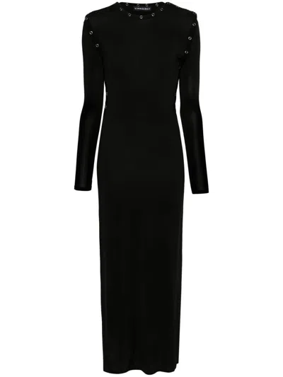 Shop Y/project Long Dress With Removable Sleeves In Black