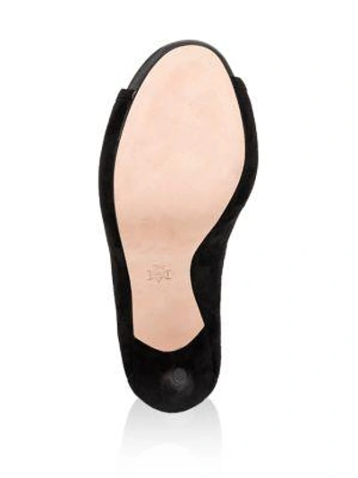 Shop Alexander Mcqueen Suede Platform Lace-up Sandals In Black