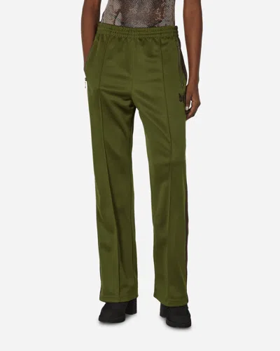 Shop Needles Poly Smooth Track Pants Olive In Green