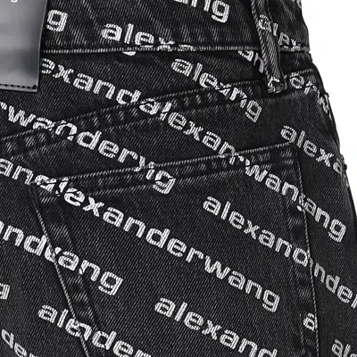 Shop Alexander Wang Shorts In Grey Aged/white