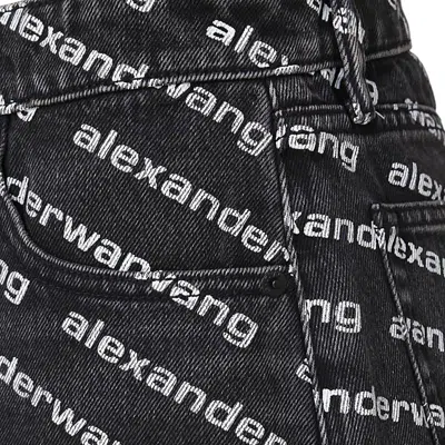 Shop Alexander Wang Shorts In Grey Aged/white