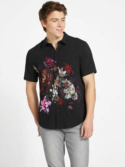Shop Guess Factory Lin Floral Shirt In Black