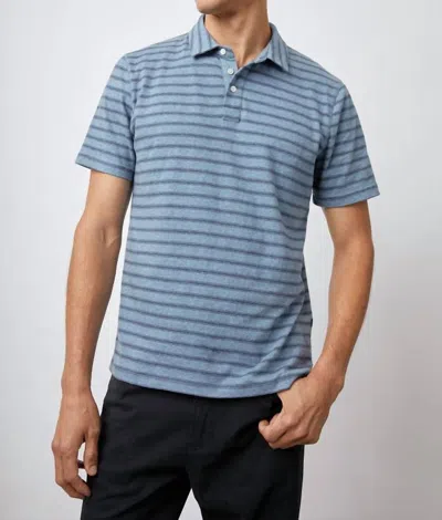 Shop Rails Sebastian Short Sleeve Knit Shirt In Slate Marine Heather In Blue