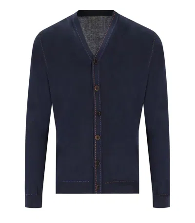 Bob Spoke Dark Blue Cardigan In Blue