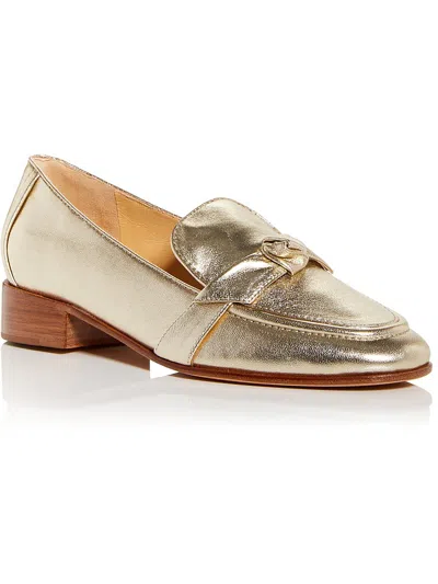 Shop Alexandre Birman Clarita Womens Casual Platform Loafers In Gold