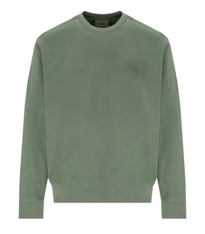 Shop Carhartt Wip  Duster Script Green Sweatshirt