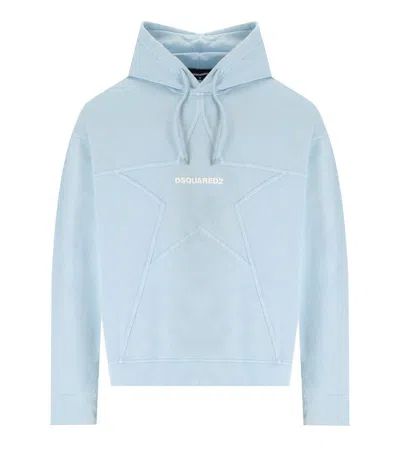 Shop Dsquared2 Relaxed Fit Light Blue Hoodie