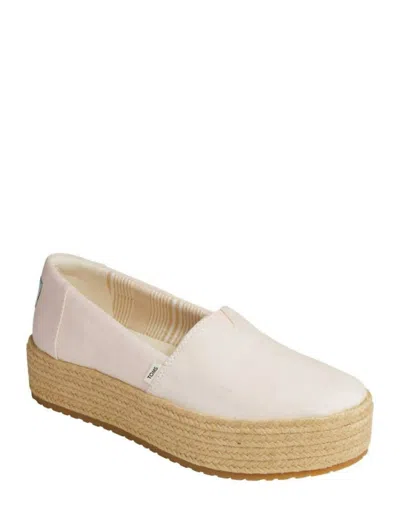 Shop Toms Women's Valencia Canvas Flatform Espadrille In Peony In White
