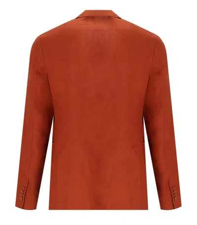 Shop Manuel Ritz Rust Single Breasted Jacket In Orange