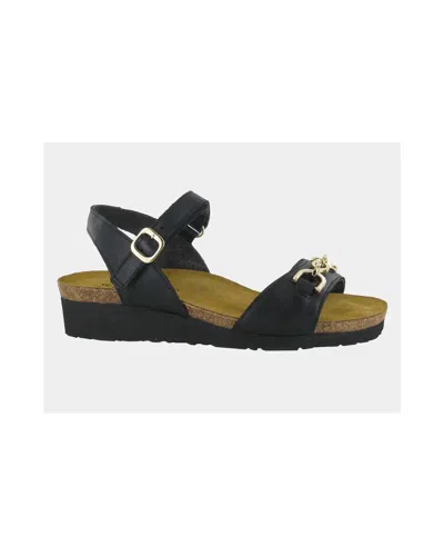Shop Naot Women's Aubrey Sandal In Soft Blk Leather In Multi