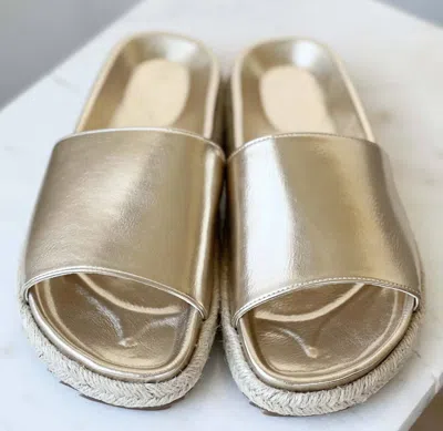 Shop Shu Shop Haven Slide Sandals In Gold In White