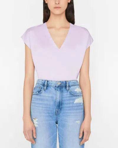 Shop Frame Le Mid Rise V Tee In Lilac In Pink