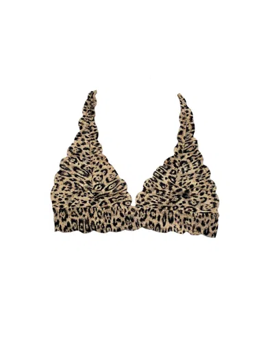Shop Cosabella Women's Never Say Never Printed Triangle Bralette In Se/black Animal