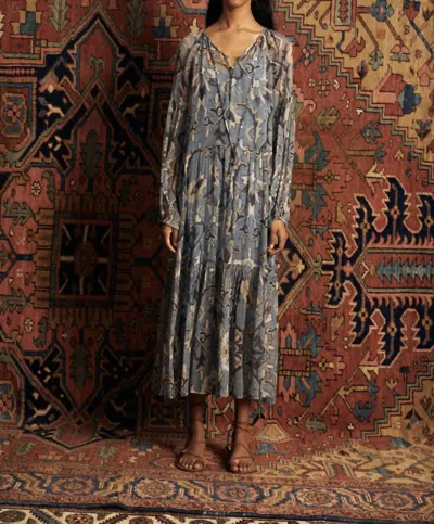 Shop Hannah Artwear Ambrosia Long Dress In Rajani In Silver
