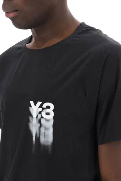 Shop Y-3 Short-sleeved Perforated Jersey T In Black
