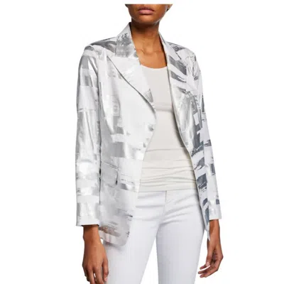 Shop Berek Silver Foil Jacket In White Silver In Grey