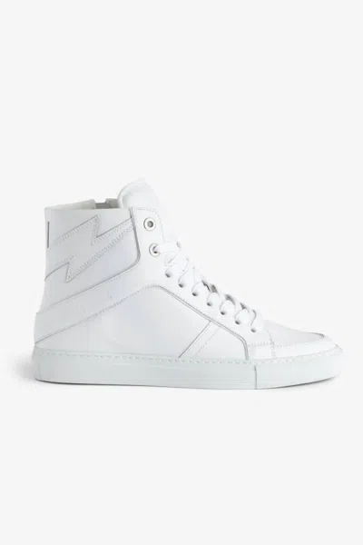 Shop Zadig & Voltaire Women's High Flash Sneaker In Blanc In White