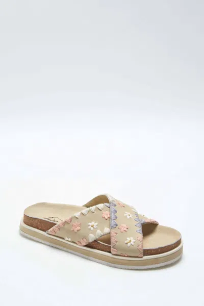 Shop Free People Wildflowers Crossband Sandal In Washed Natural In Multi