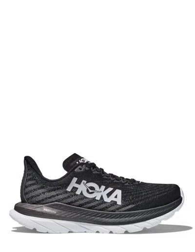 Shop Hoka Women's Mach 5 Running Shoes - B/medium Width In Black/castle Rock In Multi