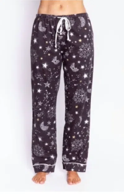 Shop Pj Salvage Women's Star Moon Flannel Pants In Charcoal In Grey