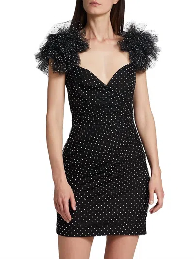 Shop Monique Lhuillier Peyton Ruffle Dress In Black White