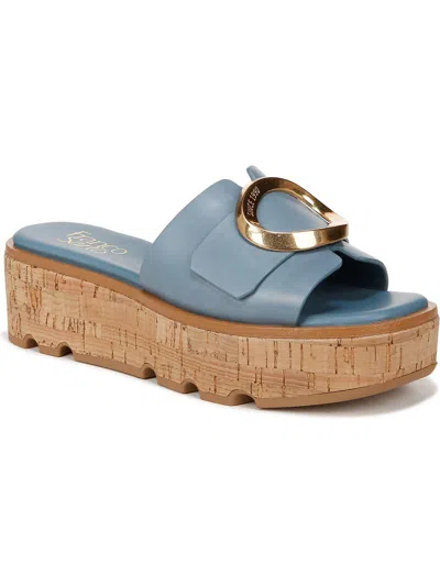 Shop Franco Sarto Hoda Womens Leather Embellished Flatform Sandals In Blue