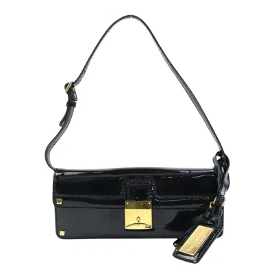 Shop Valentino Patent Leather Shoulder Bag () In Black