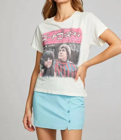 Shop Chaser Sonny & Cher Beat Goes On Tee In Coconut Milk In Multi