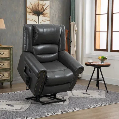 Shop Simplie Fun Power Lift Recliner Chair Heat Massage Dual Motor Infinite Position Up To 350 Lbs