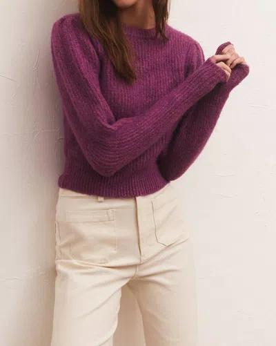 Shop Z Supply Vesta Long Sleeve Sweater In Viola In Purple