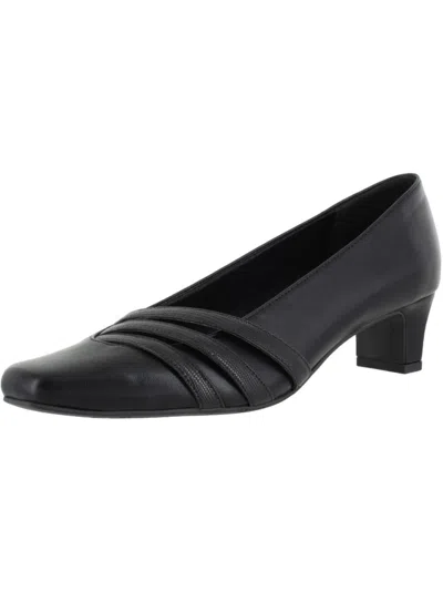 Shop Easy Street Entice Womens Faux Leather Block Heel Dress Heels In Black