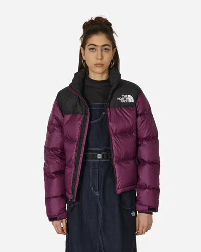 Shop The North Face 1996 Retro Nuptse Jacket Black / Currant In Purple