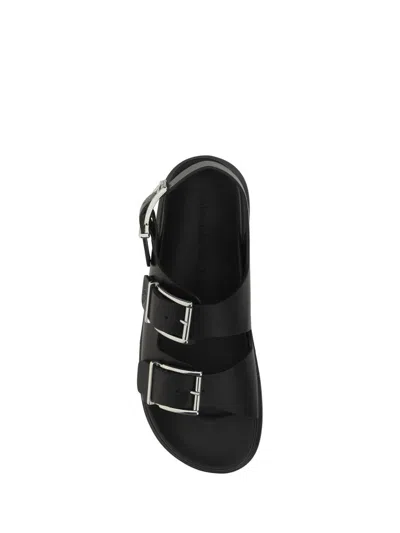 Shop Alexander Mcqueen Sandals In Black/silver