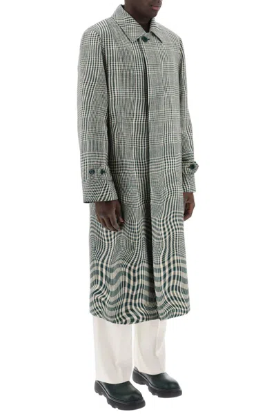 Shop Burberry Houndstooth Car Coat With In Multicolor