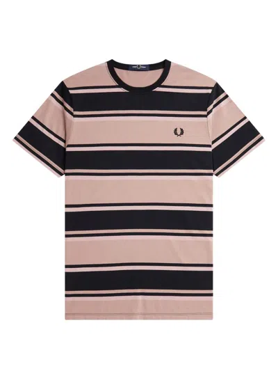 Shop Fred Perry Fp Bold Stripe T-shirt Clothing In Pink & Purple