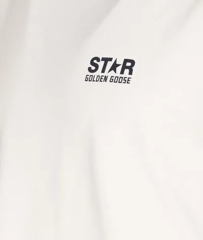Shop Golden Goose T-shirts And Polos In Heritage White/ Dark Blue