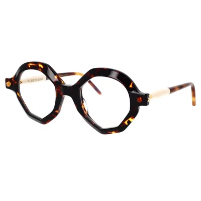 Kuboraum P18 Geometric-frame Glasses In Havana