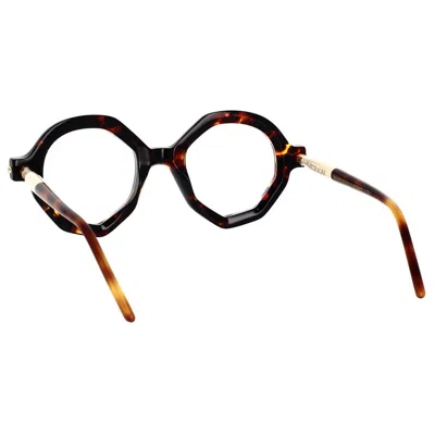 Kuboraum P18 Geometric-frame Glasses In Havana