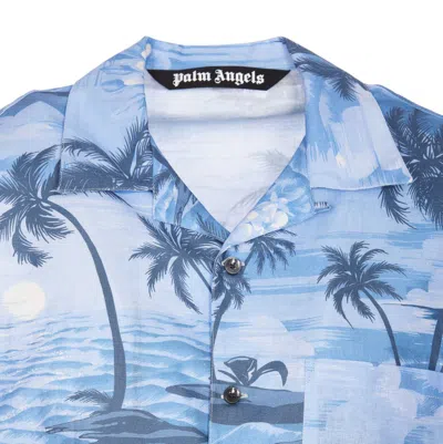 Shop Palm Angels Shirts In Blue
