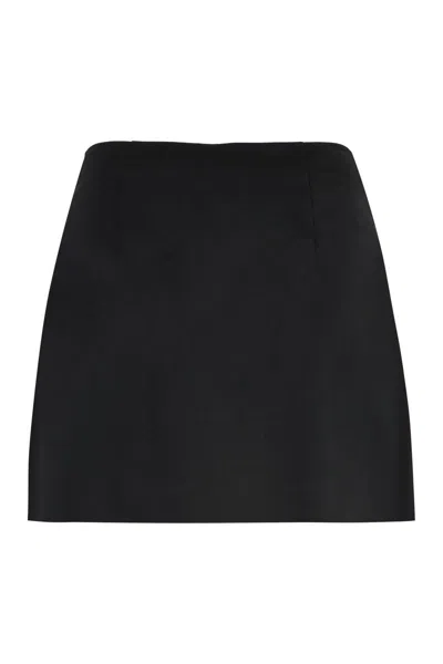 Shop Prada Satin Skirt In Black