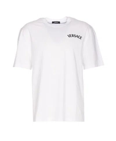 Shop Versace T-shirts And Polos In Bianco