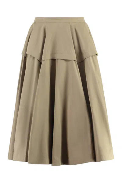 Shop Bottega Veneta A-line Skirt In Sand