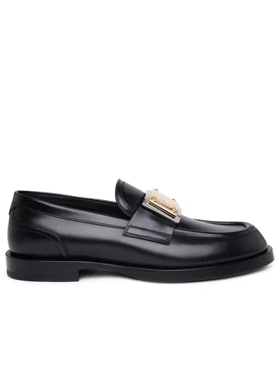 Shop Dolce & Gabbana Black Leather Loafers