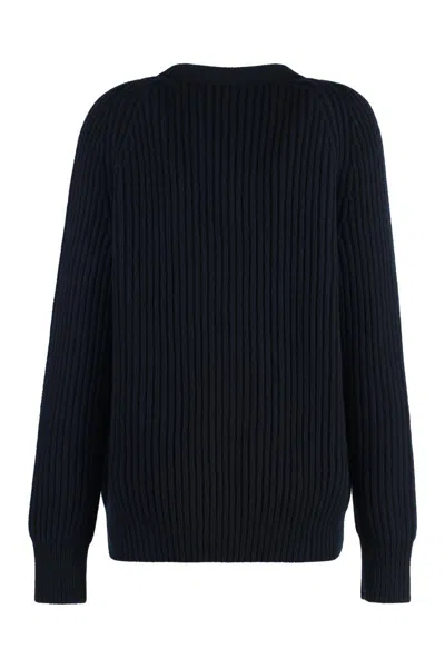 Shop Gucci Wool And Cashmere Cardigan In Blue