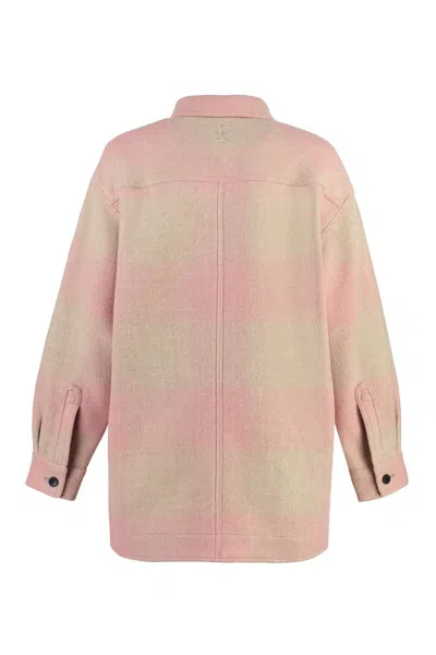 Shop Isabel Marant Étoile Marveli Wool Overshirt In Pink
