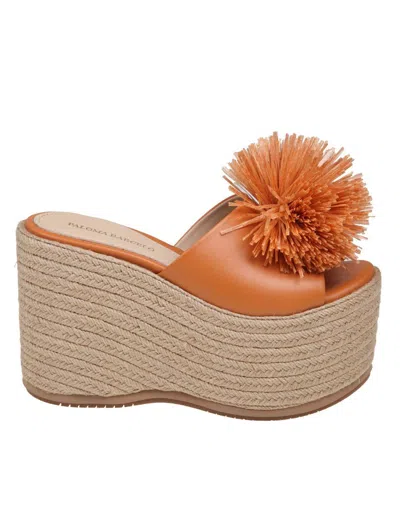 Shop Paloma Barceló Leather Mules With Wedge