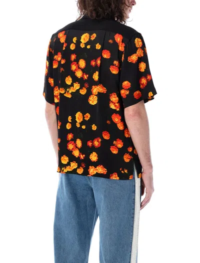 Shop Wales Bonner Highlife Bowling Shirt In Marigold Flowers