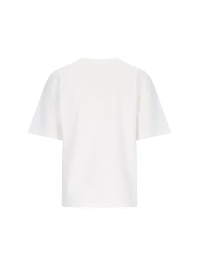 Shop Burberry White And Blue Cotton T-shirt In Rain
